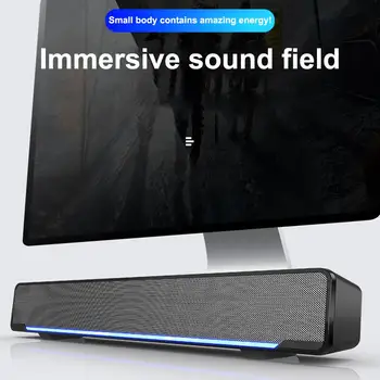 Led 3D звукова лента на съраунд звук Bluetooth 5,0 Говорител на Жични и компютърни тонколони, субуфери стерео Звукова лента за КОМПЮТЪР, Лаптоп, Кино, ТЕЛЕВИЗИЯ, USB