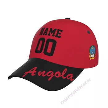 Потребителско име Номер Флаг на страната Ангола 3D Печат бейзболна шапка Лятна От Слънцето Дишаща Регулируема Мъжки Дамски Градинска шапка