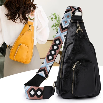 Модерна Дамска Чанта на Гърдите от мека кожа, луксозна дамска чанта-месинджър чанта за пазаруване, пътен раница, дамски преносима ежедневна чанта