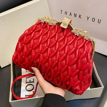 Луксозни маркови дизайнерски портмонета и чанти 2023, женствена чанта през рамо, реколта чанта за партита, модни малка чанта-тоут от изкуствена кожа