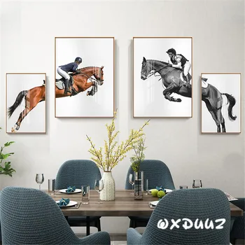 Домашен стенно художествено украса гореща спортна конна красотата и кон европейски модерен дизайн в стил плакат платно картина o118