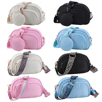 Дамски малка чанта за отдих, модерни ежедневни чанти, найлон регулируема презрамка, темпераментен чанта през рамо с множество джобове