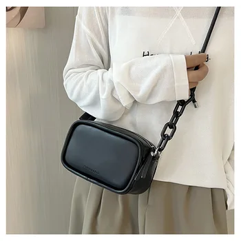 Однотонная проста малка квадратна чанта, универсален пакет, дамска чанта, модерна чанта през рамо с ярки цветове, чанта за мобилен телефон