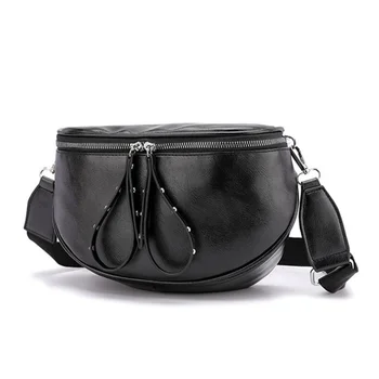 Ежедневни дамски чанти-седлото е от изкуствена кожа, известни дизайнерски чанти през рамо с кръгла форма, обикновена чанта през рамо за жени