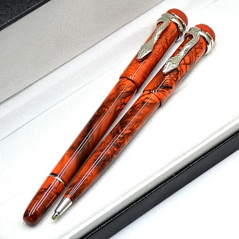 Нова лимитированная серия Heritage Collection MB Дръжка-roller оранжево-черна Уникален дизайн на Химикалка химикалка с змеиным скоба за офис писма