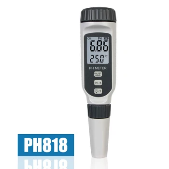 Ацидометр за Аквариум Професионален Измерване на pH Преносим Тестер за Качеството на Водата Вида Дръжки Измерител за Киселинността на pH818 Измерение pH818