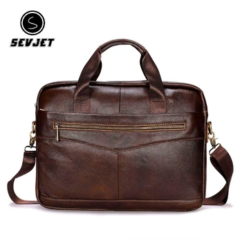 Портфейл от естествена кожа за мъже, бизнес чанта през рамо, реколта ежедневни мъжки чанти за лаптоп, голяма чанта-месинджър JYY153