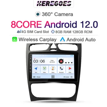 6G 128G DSP Android 12 Кола DVD Плеър За Mercedes Benz C-Class W203 C200 C320 C350 CLK W209 2002-2005 Г Bluetooth Carplay Радио