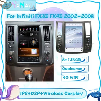 Радиото в автомобила на Qualcomm За Infiniti FX35 FX45 2002-2008 11,8 Инча Авто Стерео GPS Навигация Мултимедиен Плейър, Безжичен Блок Carplay