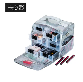 Жена козметични органайзер от PVC, Преносим мултифункционален козметичен куфар, косметичка за грим, Косметичка с прозрачна кутия