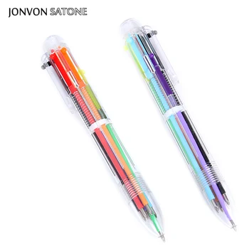 Jonvon Satone, 5 бр., творчески канцеларски материали, скъпа многоцветен химикалка химикалка, 6 цвята в 1, Ученически пособия, подаръчни канцеларски материали за студенти Kawaii