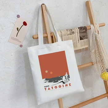 Посетете Татуин чанта за пазаруване мъкна клиент bolso холщовая памучен множество чанта тъкани торби за многократна употреба за еднократна употреба sac toile