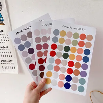 1 Лист Многоцветен Кръг На Точки Сам Записваеми Етикети Моранди Color Round Dot Етикети За Декоративно И Приложно Изкуство Diy Crafts Албум Дневник Планер