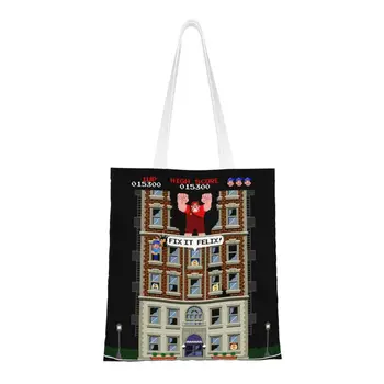 Изработена по поръчка холщовая чанта за пазаруване Donkey Kong, дамски моющаяся чанта за пазаруване в магазините на аркадни видео игрите, чанти за пазаруване