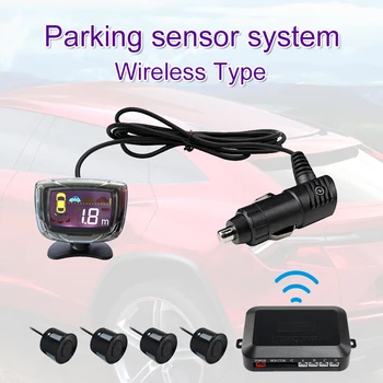 Авто безжичен сензор за паркиране Fellostar с LCD дисплей на автомобила, аларма за радара на заден ход, 4 радар-детектор