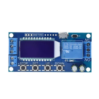 Микро USB цифров LCD дисплей с временна закъснение Модул Реле за постоянен ток, 6-30 В Управление на Многофункционален превключвател таймер Цикъл на стартиране XY-LJ02