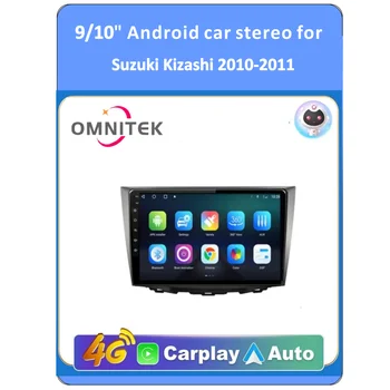 Автомобилно радио OMNITEK Android 12 За Suzuki Kizashi 2010-2011 Стерео Приемник GPS Навигация Carplay Auto 2DIN