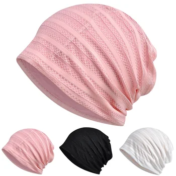 Многофункционален маточната кърпичка, шапки, двуслойни куха шапка с принтом, дамски шапчица-бини с припокриване, HATRX0037