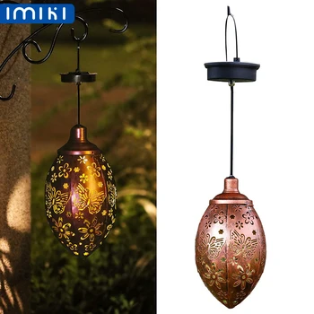 IMIKI led слънчева светлина, външен водоустойчив градински лампа, подвесная полилей с датчик за движение, ретро градински външни декоративни осветителни тела