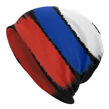 Руското знаме Мъжки И Дамски Шапки-бини Цвета на Знамето на Русия Вязаная Шапка в стил Хип-хоп, Слушалки, Качулка, Външни Тюбетейки, Шапки
