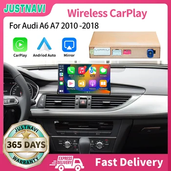 JUSTNAVI безжична Apple CarPlay Android авточасти за Audi A6 A7 2010-2018 автомобилен мултимедиен радио-видео плейър GPS навигация AirPlay