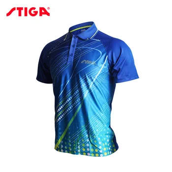 Гореща облекло за тенис на маса Stiga, мъжки и дамски дрехи, фланелка с къси ръкави, спортна риза за пинг-понг