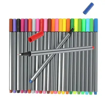 24 бр./компл. 0,4 мм, 24 цвята, връхчета, детски мастило, моливи за чертане, канцеларски материали