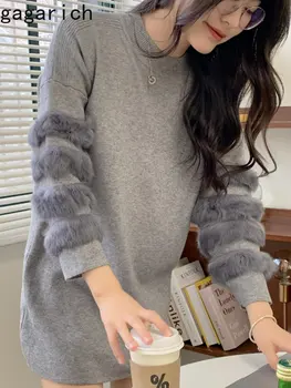 Gagarich 2022 Есенно-зимния пуловер Модерен вязаный жена на средна дължина, без тънък обикновен пуловер в корейски стил, най-Mujer