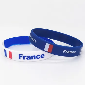 5 бр. Флаг на Франция мъжки женски приятелство гривна силикон гривна спортни гумени мотивационни гривни на китката гривна маншет Аксесоари