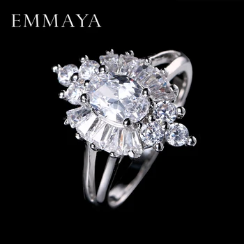 EMMAYA/ нови лъскави дамски пръстен с покритие от фианита, луксозен златист цвят, приказно модерни декорации
