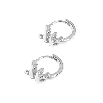Малки и луксозни дизайнерски универсални обеци с пружина спирала, дамски обеци от сребро проба 925