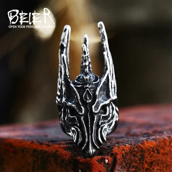 Мъжки пръстен BEIER от неръждаема Стомана, маска на Саурон от филма, Антикварни мъжки стръмни бижута BR8-1081