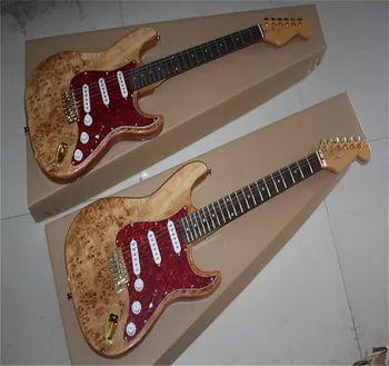 Електрическа китара с златна обкова, 6 струни, нов червен цвят, търговия на едро с фабрика