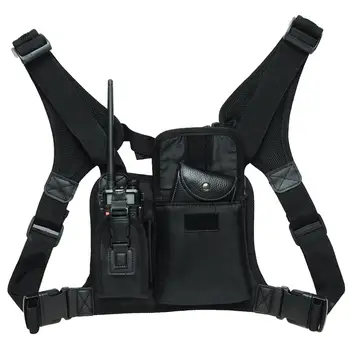 ABBREE гърдите джоб за преносим уоки-токита, с раница на притежателя на телефонната слушалка, чанта за радио GP340 CP04 BF UV-5R 888S, калъф за двупосочна