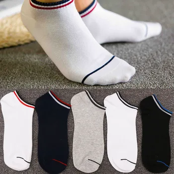 10 Чифта летни мъжки чорапи до глезена, модерни ежедневни чорапи-лодки, шарени чорапи с къс чучур, големи размери 40-46