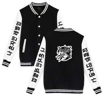 Solo de nivelamento agasalho jaqueta de beisebol moletom jaqueta masculina harajuku streetwear coreano manga roupas mais tamanho