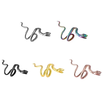 Европейски и американски геометричен скоба за ушите във формата на змия, бижута, Дамски обеци, без обици във формата на животни, обеци от хрущял в стил пънк