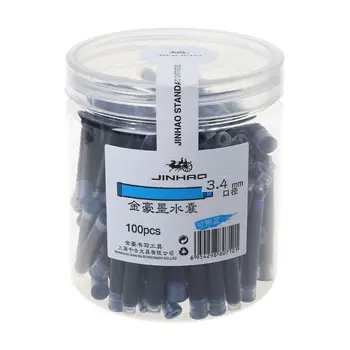 100шт Jinhao Универсална стираемая синя писалка Касети с мастило 3,4 мм Рефинан