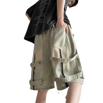 Модерен мъжки летни ежедневните свободни панталони с дължина до коляното с цип и интериор Градинска облекло