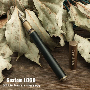 Нова метална реколта латунная мини-покет писалка, Малък преносим потребителски лого, офис подпис, на Практика калиграфия, бизнес подаръци
